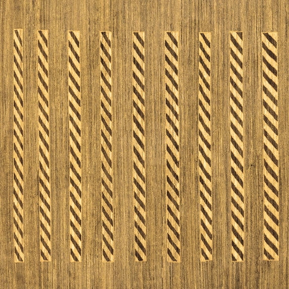 Ahgly Company Indoor Square Abstract Brown Modern Area Rugs, 3' Square