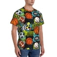 thumbnail image 2 of Bixox Men's Balls Printed Short Sleeve Skinny Athletic T-Shirt, 2 of 6