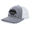 Heather Grey/White, variant on Mens Trout Fishing Tree Circle Embroidered Mesh Back Trucker Hat-Charcoal/White