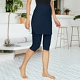 thumbnail image 2 of Women's Modest Athletic Skirt with Attached Leggings Knee Length Swim Workout Pants with Pockets, 2 of 9