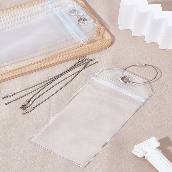 6 Bags Plastic Luggage Tag Rectangle Travel ID Labels Clear Suitcase Name Tags for Men Women Suitcases Handbags Luggage Privacy