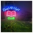 thumbnail image 1 of Letrero De Neón Read All Night Club, Ideal Para Decorar Paredes De Bibliotecas, Librerías Y Tiendas, Con Iluminación Regulable De 40cmx52cm, 1 of 2
