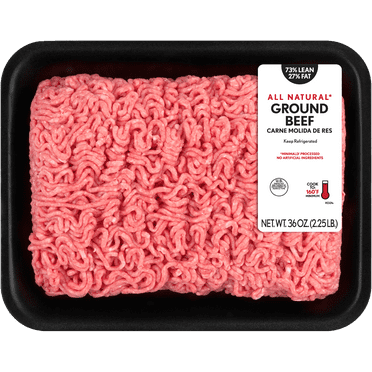 73% Lean / 27% Fat Ground Beef, 2.25 lb Tray, Fresh, All Natural*