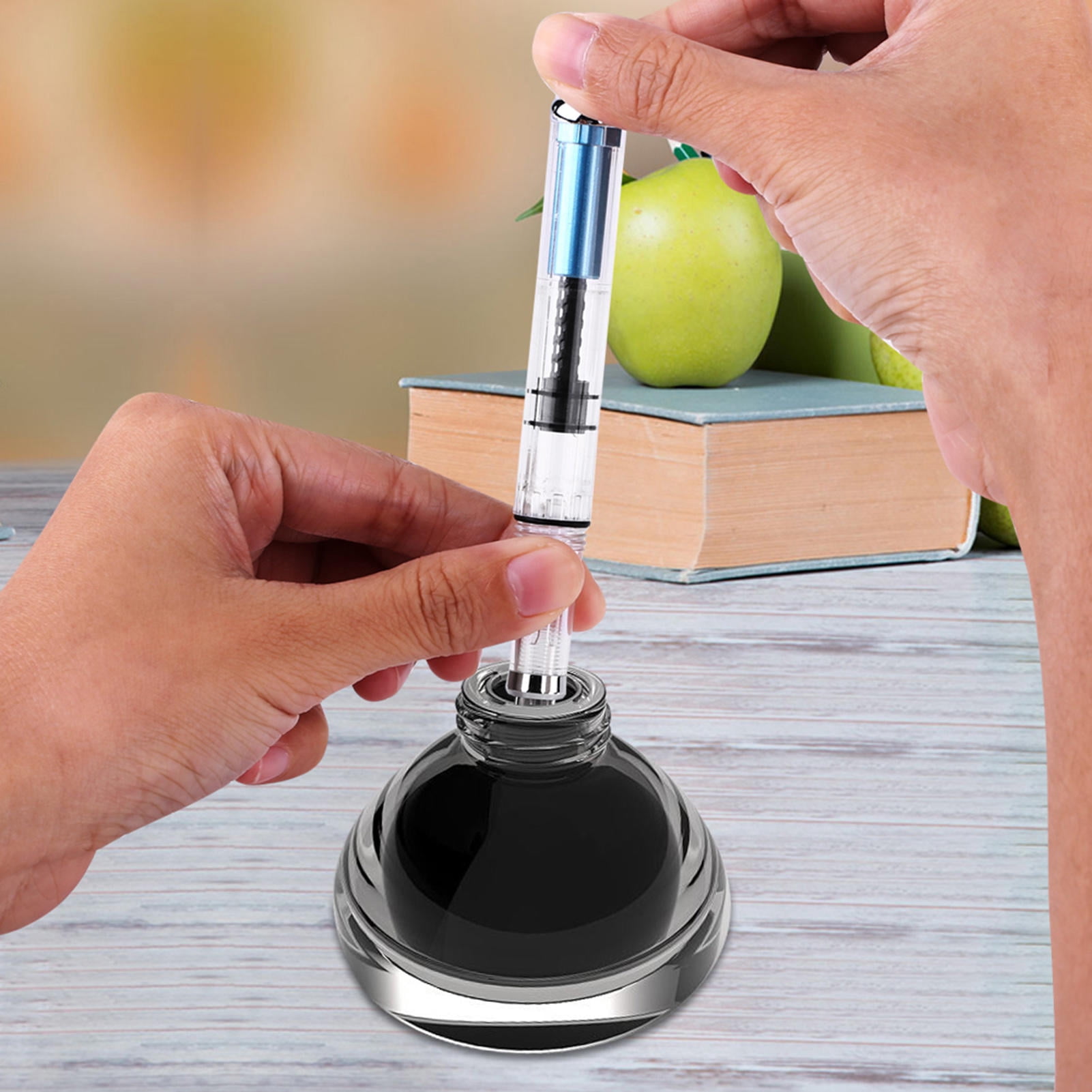 Rupoun 4‑Pack 0.5 mm Fountain Pens – Durable Plastic & Stainless Steel, Smooth 600‑800 m Ink, Anti‑Slip Grip, Ideal for Office & Calligraphy