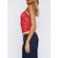 thumbnail image 5 of Lace Camisole for Women Tank Top Going Out Y2K Fashion Top Lace Crop Tops Summer Trendy Tops Red M, 5 of 10