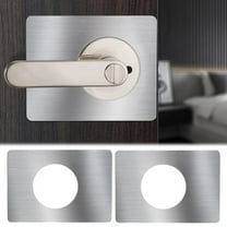 2-Piece Door Handle Cover Plate Repair Kit, Stainless Steel Wooden Door Lock Hole Cover Plate — Reinforcement Patches to Fix Loose Locks and Eliminate Door Handle Wobble