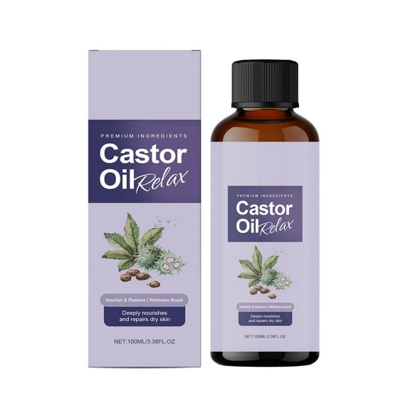 Castor Oil Pack Wrap, 100ml Nourishing Castor Massage Oil for Stomach, Neck and Entire Body