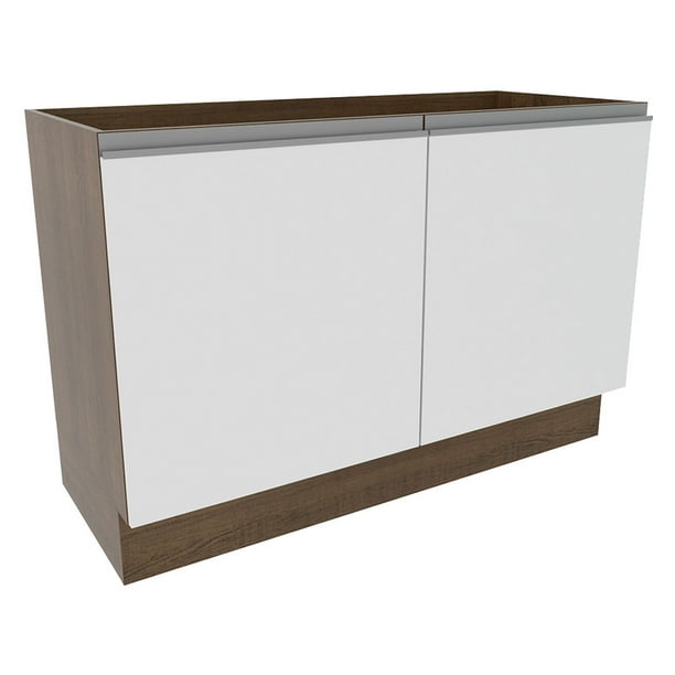 Mueble de Cocina Para Tarja Madesa Glamy 120 cm 2 Puertas (Sin Tablero ni Tarja) Marrón/Blanco