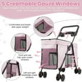 thumbnail image 3 of solautey Large Multi-Pet Stroller for Small & Medium Dogs, 4 Wheels Pet Stroller, Foldable Dog & Cat Stroller for All-Season, Dog Stroller with 360-degree Wheels, 3 of 8