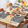 thumbnail image 2 of Black and White Wavy Checkerboard Pattern Summer Placemats Table Placemats Set Of 4-Linen Kitchen Washable Placemats Table Mats 11.8"x17.7" Non-Slip Heat Resistant, 2 of 6