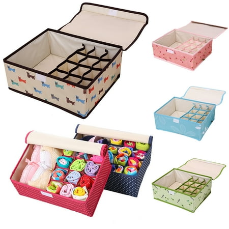13 Compartments Underwear Bra Storage Box Washable Socks Shorts Organizer Bag