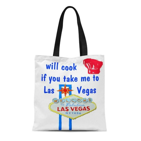 KDAGR Canvas Tote Bag Chef Las Vegas Humor Cook Casino Cute Gambler Souvenirs Reusable Handbag Shoulder Grocery Shopping