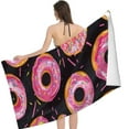 thumbnail image 3 of BANET Beach Towel Pink Donuts Quick Dry Oversized Lightweight Thin Bath Towel 32"x52",Men's and Women's Travel Swimming Pool Yoga Gym Sand-proof and Absorbent Towel 30x60in, 3 of 8