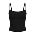 thumbnail image 6 of Tank Tops with Built in Bras Padded Summer Spaghetti Strap Sleeveless Cami Undershirts Fitted Basic Workout Shirts Featuring Soft Stretch Fabric Black L, 6 of 7