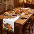 thumbnail image 2 of Harvest Pumpkins Fall Table Runner - 72 Inch Long Farmhouse Maple Leaves Thanksgiving Cotton and Linen Blended Dress Scarves Farmhouse Table Runner for Kitchen Dining, Coffee Table, 13" x 72", 2 of 8