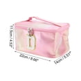thumbnail image 3 of 1 Pc Bolsa de Maquillaje de Letras Cuadradas para Mujeres para Vacaciones y Actividades al Aire Libre Rosa PU, 3 of 3