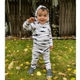 thumbnail image 5 of Mercatoo Toddler Baby Boys Girls Clothes Set Halloween Striped Hooded Shirt Tops and Pants 2Pcs 𝐈𝐧fant Outfits Set, 5 of 9