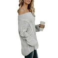 thumbnail image 4 of Asyoly Women Off Shoulder Knit Sweater Long Sleeve Loose Sexy Pullover Jumper Tops, 4 of 4