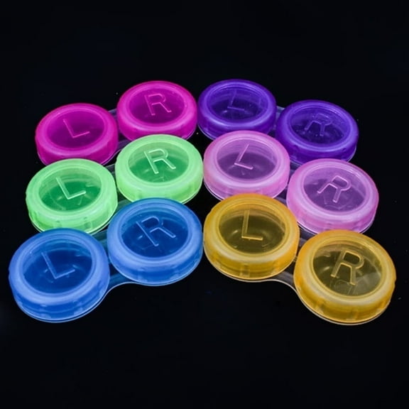 D-GROEE 20Pcs Colorful Mini Travel Contact Lens Case Bulk Box Holder Container Soak Storage Kit