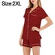 thumbnail image 2 of Conjunto de pijama rojo Primavera/Verano Nuevo conjunto de pantalones cortos de manga corta Traje para casa cómodo e informal para mujer, 2 of 5