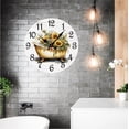 thumbnail image 4 of Eveokoki Bathroom Wall Clock Sunflowers Vintage Bathtub Silent Non-Ticking Desk Clock Decorative For Living Room Home Office School Kitchen Wall Decoration Shop Hotel Round 10", 4 of 4