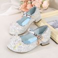 thumbnail image 3 of VeFlora Girls Dress Shoes, Glitter Princess Shoe, Flower Mary Jane Low Heels, Party Wedding Prom Footwear for Toddler Kids(Silver1/8-9 Years Little Child), 3 of 7