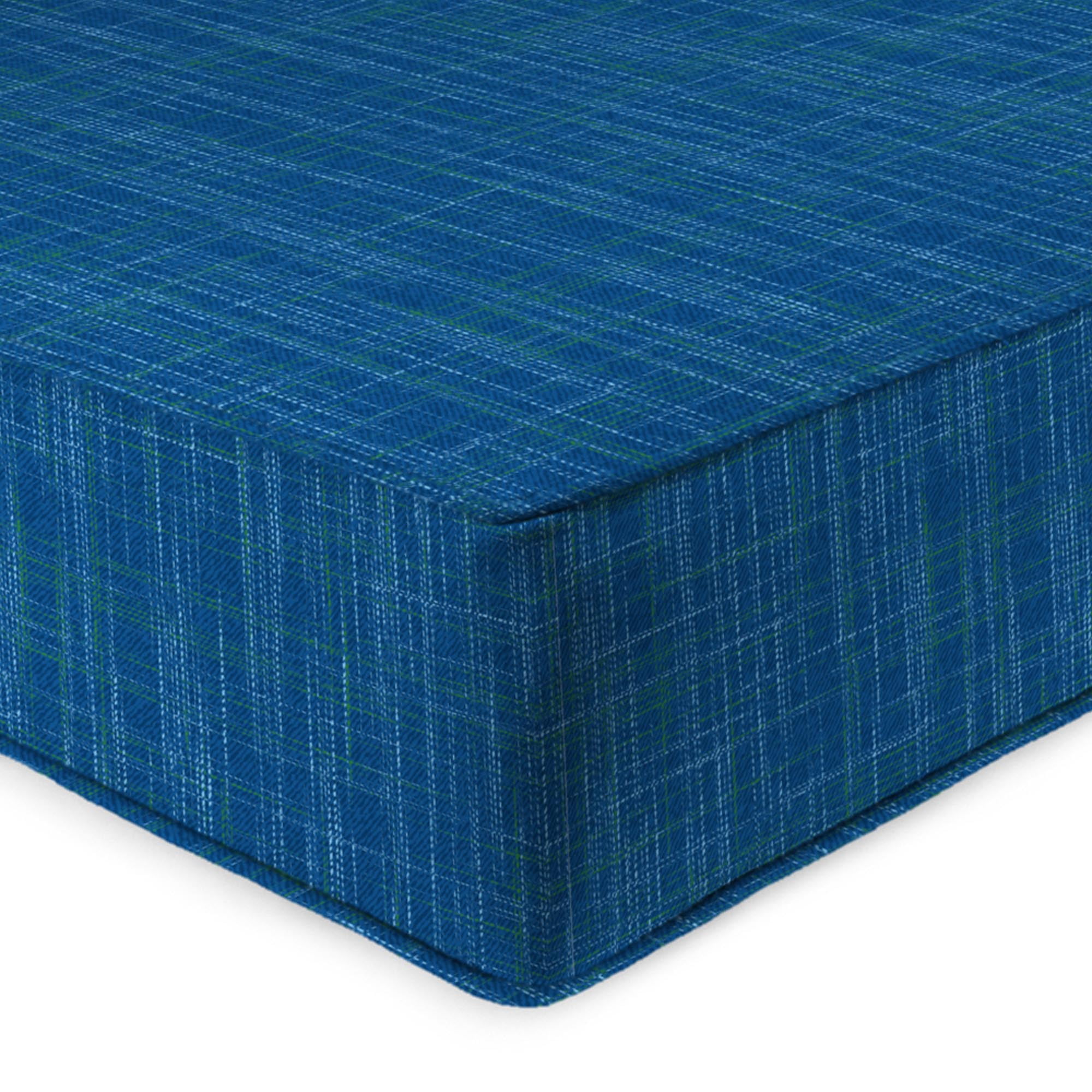 Jordan Manufacturing 46.5" x 24" Harlow Lapis Blue Crosshatch Rectangular Outdoor Deep Seat Chair Cushion Set with Welt