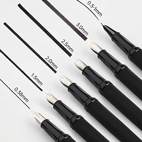Calligraphy Pens Set 64pcs - Calligraphy Fountain Pen Set with 3 Fountain Pens, 7 Varied Nibs, 54 Ink Cartridges(10 Colors) - Writing, Drawing and Calligraphy Practice for beginner GC-F354$$Office