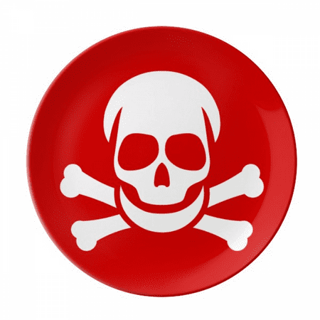 

Poisoning Red Square Warning Mark Plate Decorative Porcelain Salver Tableware Dinner Dish