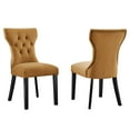 thumbnail image 2 of Modway Silhouette Performance Velvet Dining Chairs - Set of 2 in Cognac, 2 of 9