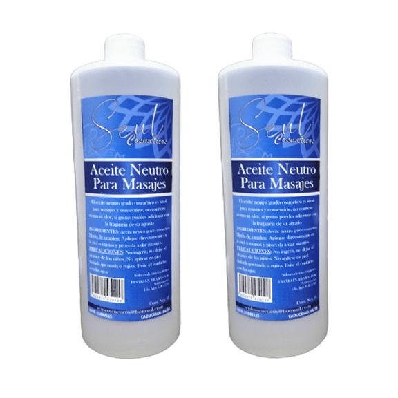 Aceite Para Masajes Neutro Seul Cosmetics 2 Litros 100% Puro Aceite grado Cosmético