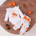 thumbnail image 2 of TOWED22 Baby Girl Halloween Clothes Toddler Infant Fall Winter Outfits Ghost Romper Newborn Girls’ Clothing Set,12-18 M, 2 of 4