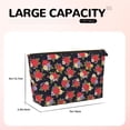 thumbnail image 4 of Picia Red Rose Flower Printed Leather Travel Toiletry Bag,Cosmetic Organizer, Makeup Travel Bag, Durable Travel Pouch, Compact Toiletry Bag, Travel Accessories, 4 of 6