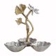 thumbnail image 1 of Cuenco decorativo Benzara BM285273, 23 cm, hoja curva dorada y plateada, 1 of 1