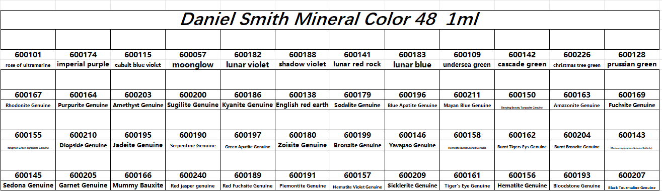 Daniel Smith  Primatek Watercolor Handcrafted 48 Colors 1ml Artist Professional Watercolor Paint