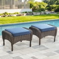thumbnail image 6 of Giantfurnni Outdoor Patio Ottomans Set of 2, All Weather Rattan Wicker Footstool Footrest Seat with Removable Cushions, 6 of 6