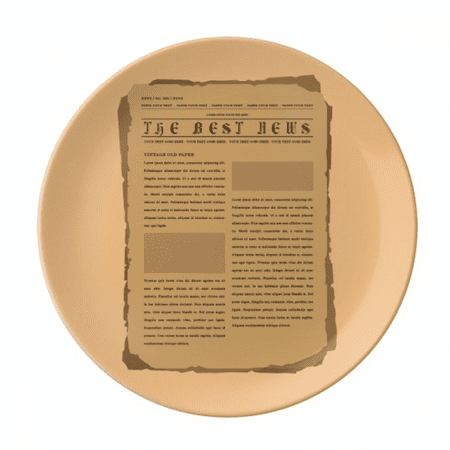 

Nostalgic Effect Newspaper Plate Decorative Porcelain Salver Tableware Dinner Dish