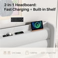 thumbnail image 5 of Frostbloom Queen Bed Frame with USB & Type-C Charging Station and Velvet Wingback Headboard, White, 5 of 10