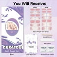 thumbnail image 4 of DUKASOU Semi Cured Gel Nail Srips, 28Pcs Finger Nail Stickers for Adults, Salon Manicure Full Nail Wraps UV Nail Polish Strips, Pink Colored Flower, 4 of 8