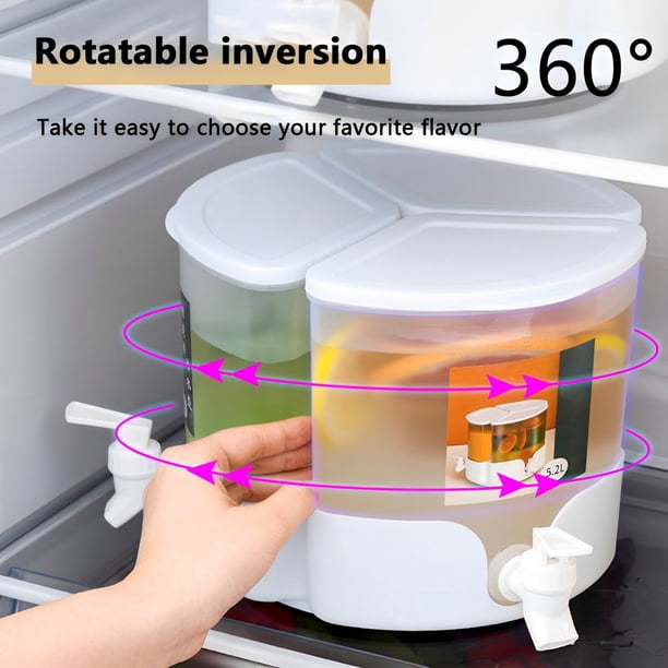 Distributeur de Boissons 2.5L en Plastique avec Robinet Intégré / Refroidisseur de Boissons Portable Étanche / Bleu Ou Jaune / Poignée de Transport Facile / Serveur de Jus Extérieur / 26.5x13x13cm