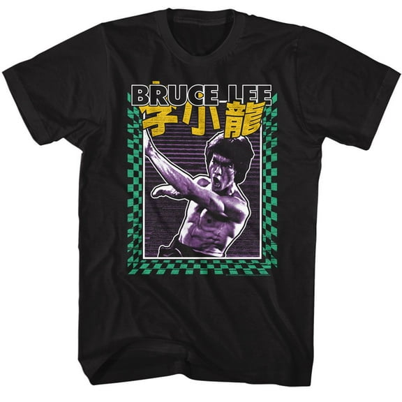 Bruce Lee Bright Patterns Black T-Shirt