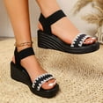 thumbnail image 3 of Sandals for Women 2026 Women's Fashion Casual Lace Spring And Summer New Open Toe Wedge Sandals, 3 of 4