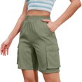 thumbnail image 2 of Pantalones Cortos de Cintura Alta para las Mujeres Casual Cordón de Color Sólido de Cinco Piezas, Pantalones de Cintura Alta de Poliéster 100%, Lavado a Mano Primavera Verano, 2 of 6