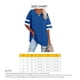 thumbnail image 4 of Camiseta de media manga para mujer con cuello en V a rayas, bloques de color, moda suelta, camisa de verano, tops para oficina, trabajo, cumpleaños, azul real XXL, 4 of 4