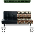 thumbnail image 5 of SCRAWLGOD American Tribal Cowboy Cactus Brown Beige Futon Cover Armless Sofa Covers Sofa Bed Covers Stretch Futon Couch Cover Sofa Slipcover Thick Stay in Place Furniture Protector, 5 of 7