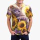 thumbnail image 1 of Fotbe Daisy Sunflower Lazy Cat Camiseta Polo de Golf para Hombre con Estampado – Camisa Deportiva Transpirable con Cuello Abotonado-Small, 1 of 6