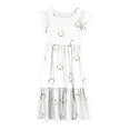 thumbnail image 5 of Diufon Summer Maxi Dresses for Girls Crewneck Fly Sleeve Dress Pockets Heart Printed A-Line Dress, 5 of 5