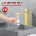 thumbnail image 6 of sumerain Bathroom Vessel Sink Faucet Single Handle One Hole Brushed Gold Lavatory Vanity Sink Faucet Stainless Steel, 6 of 12