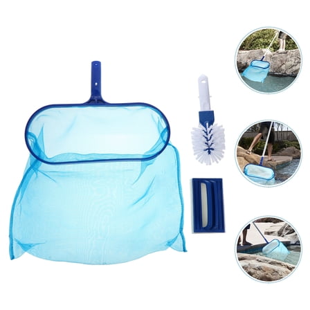 FUTUREORYY Cleaning Brush for Pools Plastic Blue 1 Set 15.4X11.4in Pool Supplies