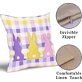 thumbnail image 3 of Easter Colorful Bunny Pillow Covers 18x18 Inch Set of 2 Easter Buffalo Plaid Throw Pillowcase Cotton Linen Square Decorative Spring Bunny Cushion Cover for Sofa Bedroom Indoor Outdoor Party, 3 of 6